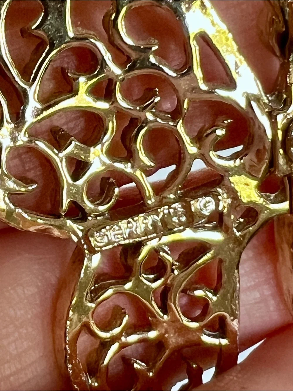Lot of 2 Vintage Gerry’s Butterfly Brooch Gold Tone Filigree Rhinestone Signed